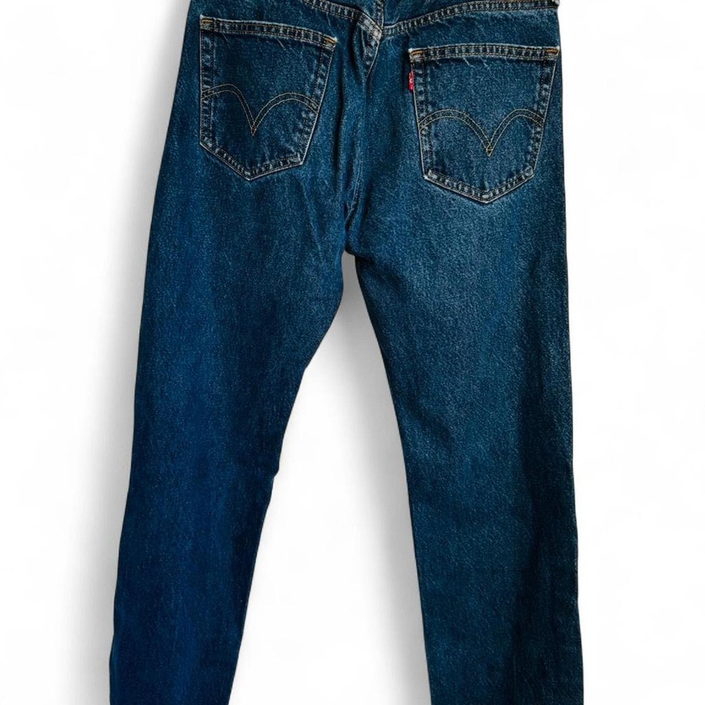 Levi's 505 Men's Straight Fit Jeans Dark Wash Blue Denim Classic Sz 33x32 - Picture 2 of 5